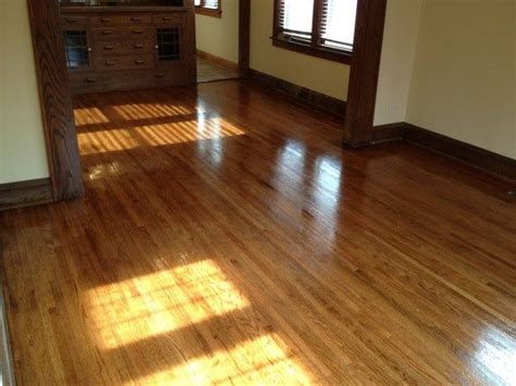 Most people stain their floors in an attempt to get them to look like one of these awesome floors. This is a Early American Stain on a red oak hardwood floor ...