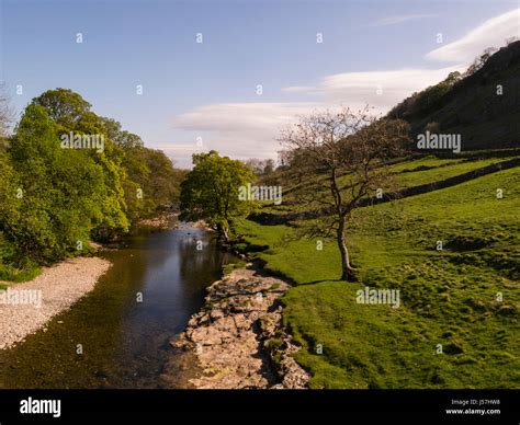 View Along The River Wharfe In Upper Wharfedale Yorkshire Dales
