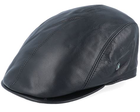 M22 Leather Black Flat Cap City Sport Caps Hatstoreno