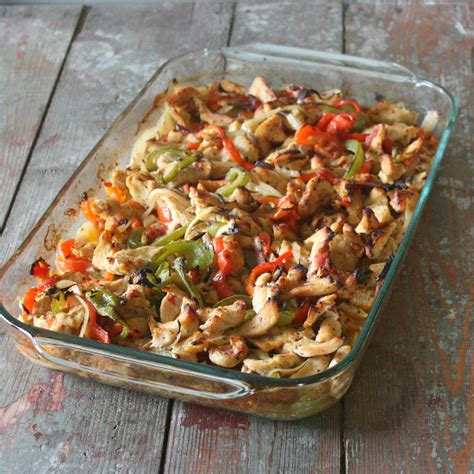 This baked chicken fajitas recipe is lighter, but still packed with flavor. Baked Chicken Fajitas