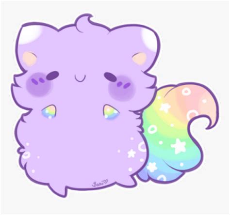 Purple Rainbow Blush Cat Kitty Kawaii Cute Kawaiicute Kawaii Cute