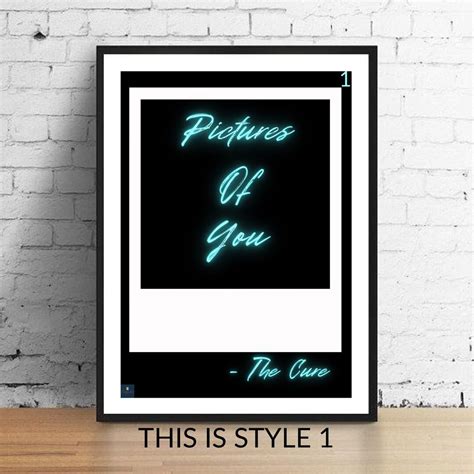 Pictures Of You Lyrics Print The Cure Inspired Music Poster Etsy