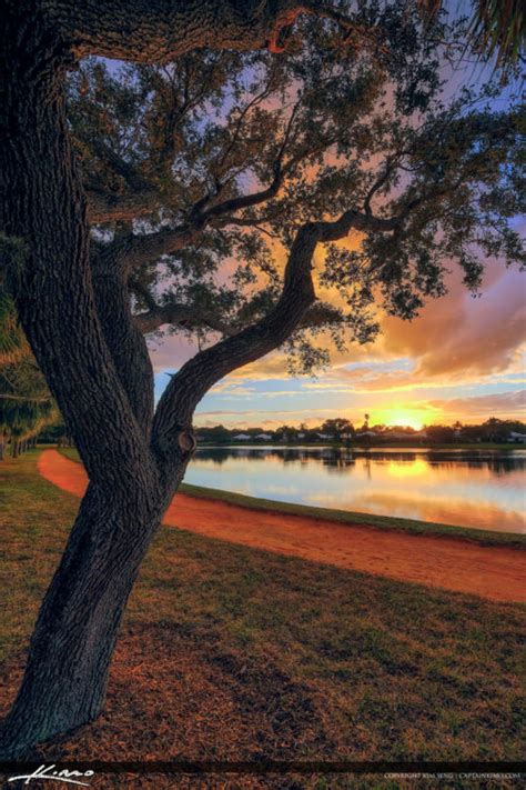 Lake Catherine Park Palm Beach Gardens Sunset Storm Clouds Royal