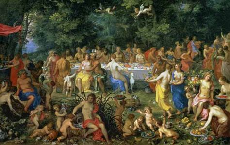 The Feast of the Gods - Hendrik van the Elder Balen as art print or