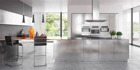 In fact, aluminium kitchen cabinets simply outstand traditional wood or fiberboard kitchen cabinets in various way. Modern Clean Lines Stainless Steel Kitchen Cabinet OP17 ...