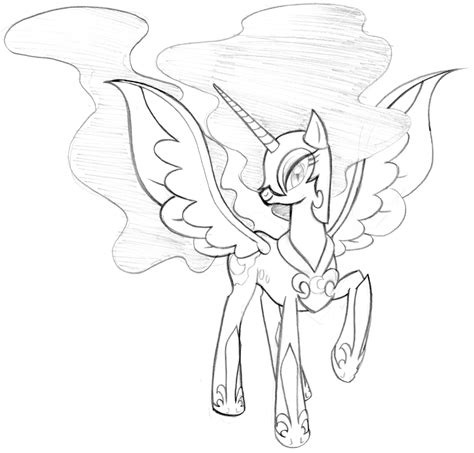 Mlp Base Alicorn Outline Sketch Coloring Page