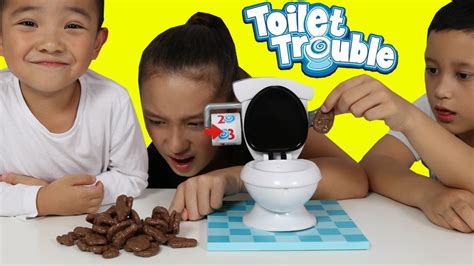 Chocolate Poo Toilet Trouble Game Funny Kids Challenge With Ckn Toys
