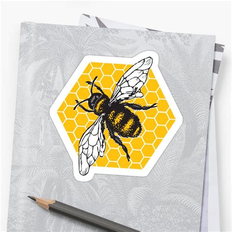 Honeybee Honeycomb Sticker By Krefdesign Redbubble