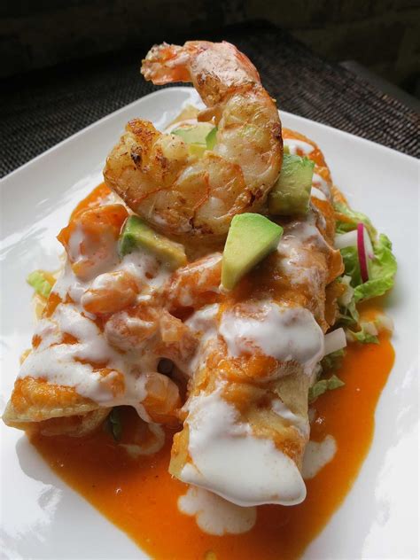 Our vegetarian recipes are dietitian approved and tested by experts. Recipe: Enchiladas de Camarón (Shrimp Enchiladas)