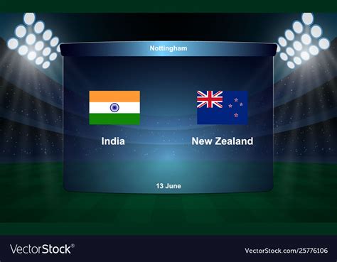 Cricket Scoreboard Broadcast Graphic Template Vector Image