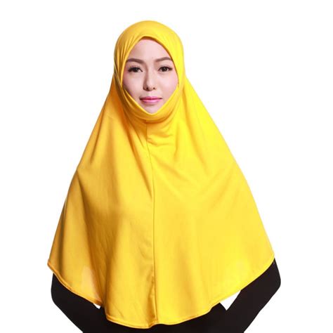 Muslim Hijab Amira Islamic Solid Soft Wrap Scarf Long Hejab Head Shawls