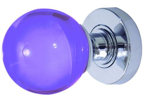 Plain Purple Glass Mortice Door Knob From More Handles