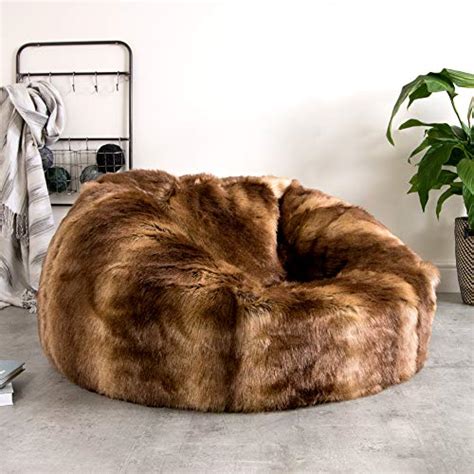 Standard bean bag chair & lounger latitude run® upholstery color: icon Faux Fur Bean Bag Chair - Brown Bear - Extra Large ...