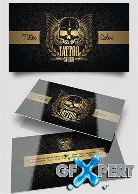 22 Printable Tattoo Business Card Template Download Formating With