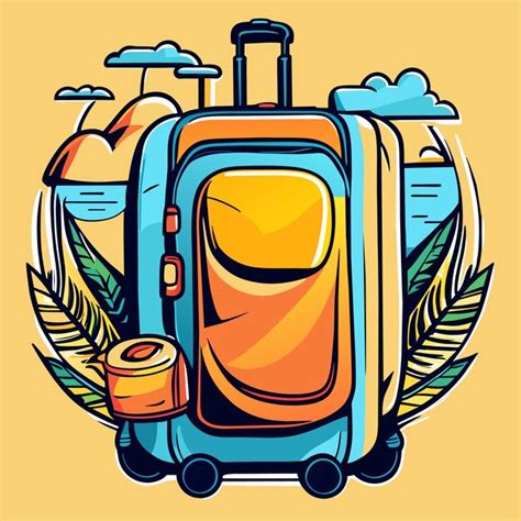 Premium Vector Travel Bag Doodle Vector Illustration