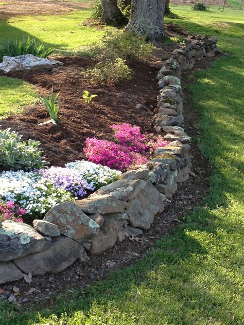One Of My Favorite Rock Walls Rock Garden Design Landscaping With