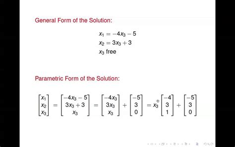 In the solution set, x 2 is allowed to be anything, and so the solution set is obtained as follows: Linear Algebra - Solution Sets of Linear Systems - YouTube