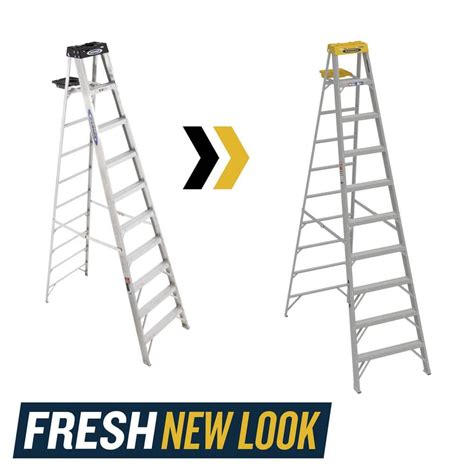 Werner 10 Ft Aluminum Step Ladder 14 Ft Reach Height With 300 Lb