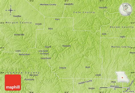 Physical Map Of Miller County