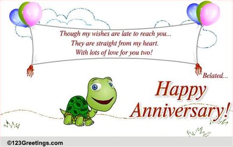 If you forgot to send your wedding wishes to the couple in time, sending a belated. Anniversary Wishes, A Little Late... Free Belated Wishes ...