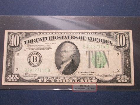 1934a 10 Federal Reserve Note Bank Of York