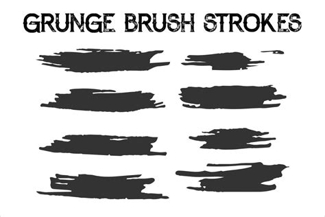 Vector Set Of Grunge Brush Strokes 2825101 Vector Art At Vecteezy