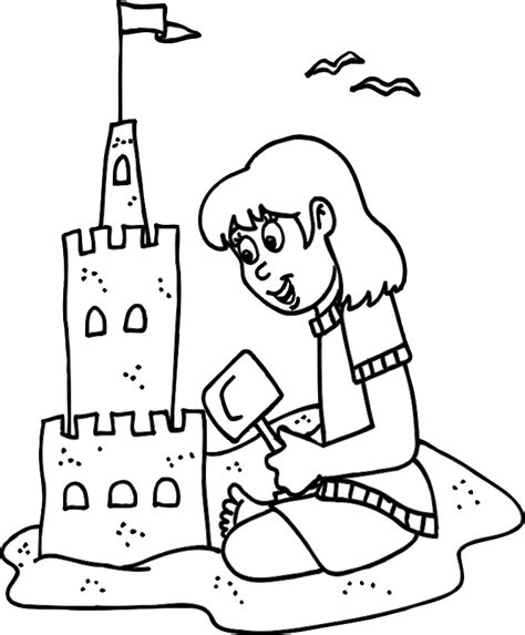 Sand Castle Coloring Pages Coloring Home