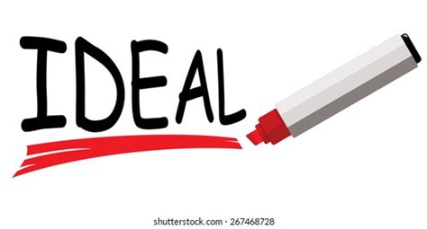 Red Marker Underlining Word Ideal Stock Vector Royalty Free 267468728