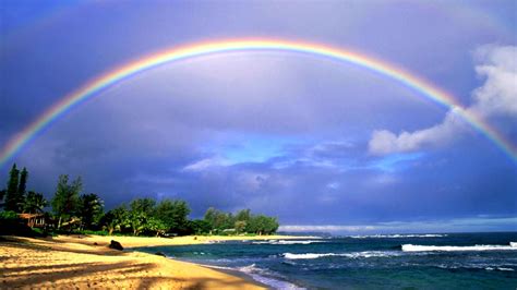 Beautiful Nature Wallpaper Big Size 14 With Rainbow On Beach Hd