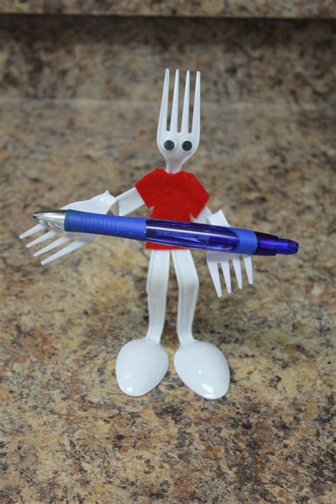Spoon Man Plastic Spoon Crafts Plastic Spoons Fork Crafts