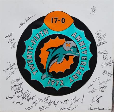 Miami Dolphins 1972 Undefeated Orig 40 Signatures Jsa