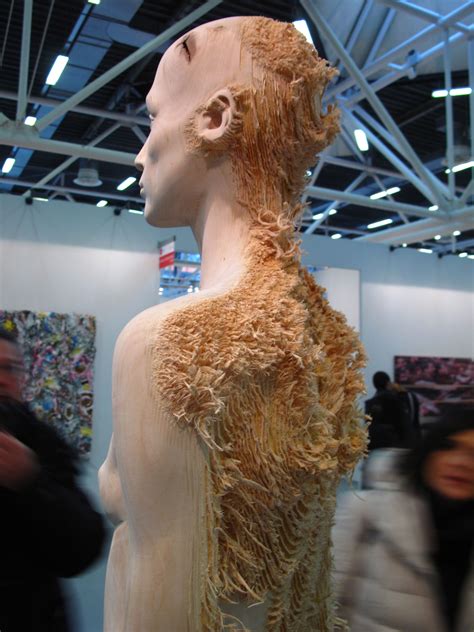 Human Wood Sculpture Contemporary Art Festival In Bologna Italy