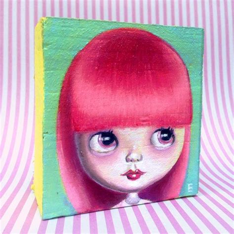 Blythe Doll Oil Painting Big Eyes Pink Hair Cutie Painted On Found