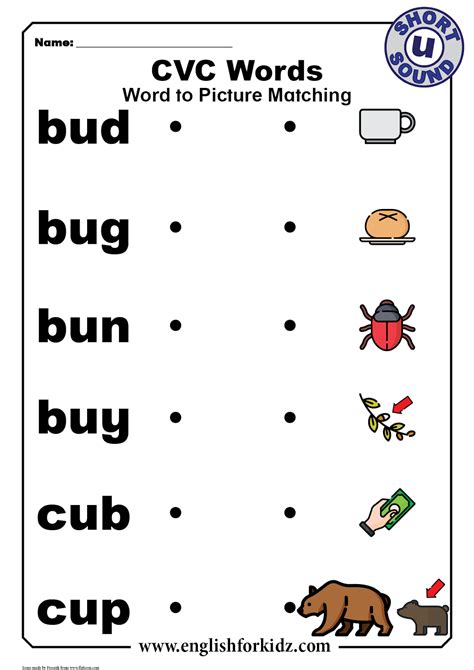 Instead of purchasing at bookstores, you do. English for Kids Step by Step: CVC Words Worksheets: Short ...