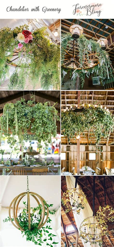 Wedding floral centerpieces for guest tables should be smaller, and therefore will cost less. Greenery Wedding Decoration: 20 Hanging Chandeliers Ideas ...