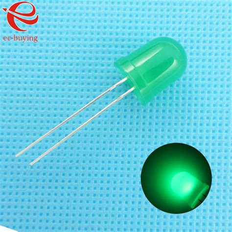 10mm Led Green Diffused Round Light Emitting Diodes Lamp Bead Dip Plug