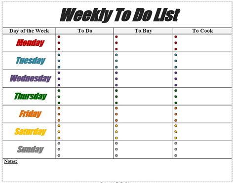 10 Free Sample Weekly To Do List Templates - Printable Samples