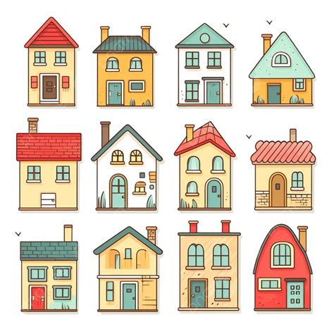 Cute And Colorful Cartoon Houses House Home Cute Png Transparent
