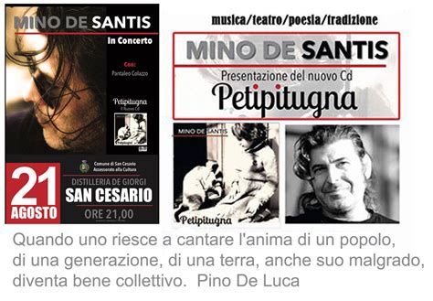 21 Agosto Distilleria De Giorgi Mino De Santis Presenta Il Suo Nuovo Album