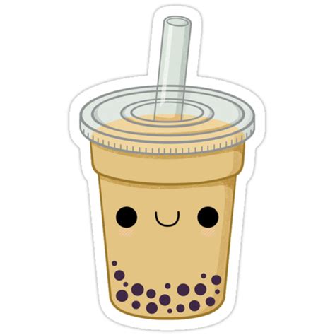 Cute kawaii character vector photo free trial bigstock. "Cute Bubble Tea" Stickers by Daanrekers | Redbubble