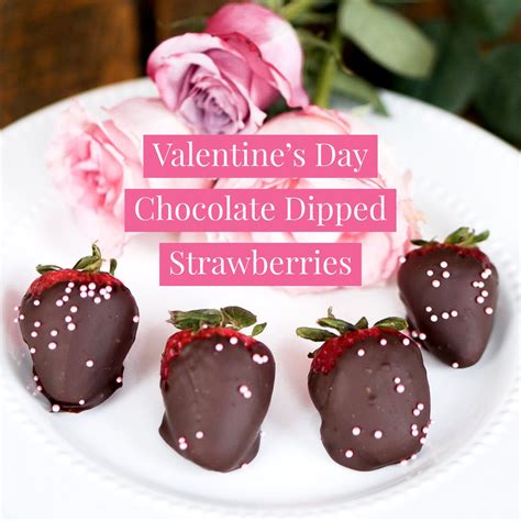 Valentines Day Chocolate Dipped Strawberries B Vintage Style