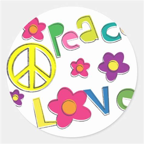 Hippie Classic Round Sticker Zazzle