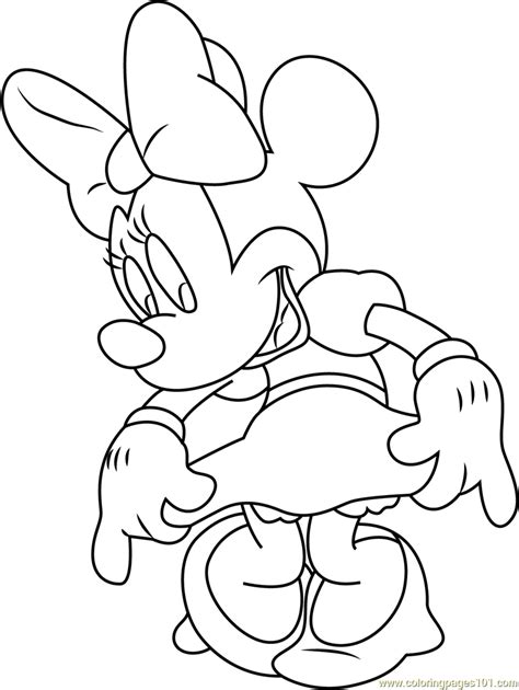 Minnie Mouse Coloring Page for Kids - Free Mickey Mouse Printable