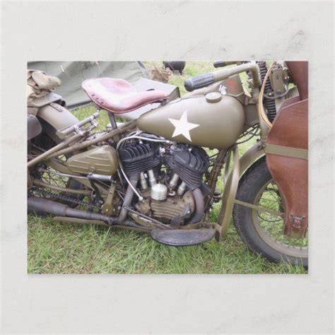 Vintage Army Motorcycle Postcard Zazzle Army Motorcycle Custom