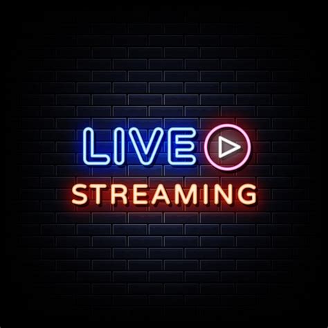 Premium Vector Live Streaming Neon Signs Style Text Vector