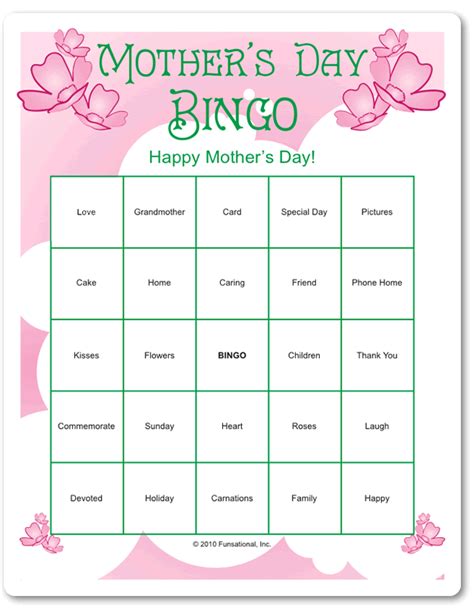 Mother's Day Bingo Free Printable