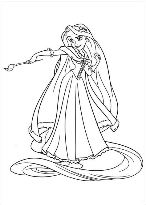 Princesas Disney: Dibujos para colorear de "Rapunzel (Enredados)"