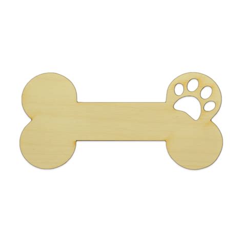 Dog Bone With Paw Wood Cutout Dog Cutouts Animal Cutouts