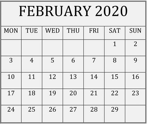 Pick Print Free 2020 Monthly Calendars Without Downloading Calendar