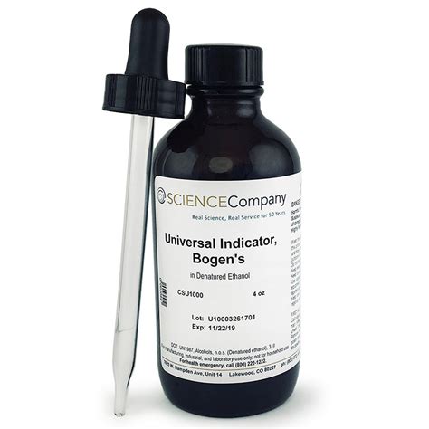 When universal indicator is added to a solution, the color change can indicate the approximate ph of the solution. Bogen's Universal Indicator Solution, 4oz for sale. Buy ...